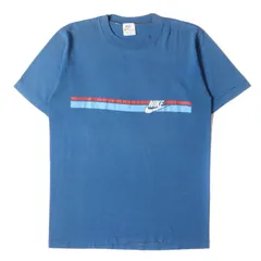 NIKE vintage ナイキ ヴィンテージ 70s オレンジタグ ロゴ プリント クルーネック Tシャツ USA製 ブルー M トップス カットソー 半袖 アメカジ カジュアル 古着