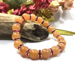 ピンクアベンチュリン パワーストーン ブレスレット 天然石 10mm （レッド）メンズ・レディース　男性・女性　数珠ブレス　開運  [o]　