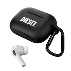 【在庫処分】AirPods Pro2 ケース/AirPods Pro ケース シリコン おしゃれ カバー ブランドロゴ DIESEL (ディーゼル AirPodsPro 第1世代 / 第2世代 ケース ブラック)