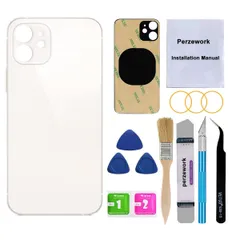 Perzework OEM リアバックガラス iPhone 11 6.1インチ用 修理ツールキットとプリインストール済み接着剤付き(ホワイト) [ホワイト]