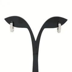 メレダイヤ デザインピアス プラチナ フープ ピアス Pt900 ダイヤモンド レディース 【中古】