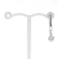 GSTV K18WG ホワイトゴールド ピアリング イヤリング ダイヤモンド 0.20ct 片耳 1粒 フープ【新品仕上済】【zz】【中古】