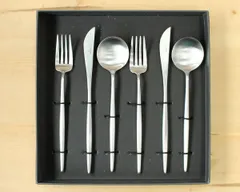 新品 クチポール ムーンマット ディナー6点セット（ナイフ・フォーク・スプーン） ギフトボックス入り Cutipol MOON MATT 正規販売代理店 カトラリー ブラッシュド マット 化粧箱付 結婚祝い プレゼント 贈り物 ギフトセット 食器セット 