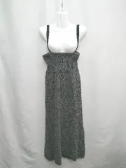 ◇ ⊆ ローズバッド ROSE BUD ウエスト部編み上げ　ニット ロング フレア スカート サイズF グレー系 レディース E  【1505130012439】