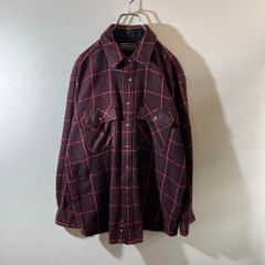David Taylor 80s 90s チェックヘビーネルシャツ バーガンディ
