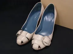Sergio rossi セルジオロッシ レザー ヒール パンプス 表記サイズ35 1/2 (約22.5cm) 靴 シューズ レディース グレージュ系 DI3787