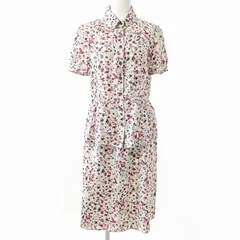 バーバリー ロンドン BURBERRY LONDON 美品 アンサンブル セットアップ シルク 半袖 シャツ ブラウス スカート 小花柄 白 ピンク 38 0425 ■GY14のサムネイル