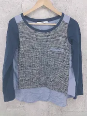 ◇ IENA イエナ 切り替え 長袖 カットソーネイビー ホワイト ブルー レディース 【中古】 【1002800972555】