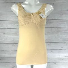 送料無料！｜綿混ブラタンク｜ソフトカップ付きタンク｜ベージュ｜らくらくタイプ｜A.B75.80.85.90｜廃盤品の為在庫限りのお得な価格！ 売り切れごめん早い者勝ちです！　『 ル ソレイユ 』
