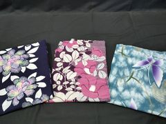 平和屋本店■浴衣 まとめて 3点 蝶 花柄 リョウコキクチ R・K しじら織 など 着用可能多数 ppp2179 km