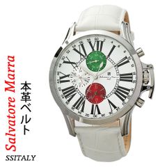 腕時計メンズ 【Salvatore Marra】サルバトーレマーラ　ウォッチ　レザーベルト アナログ カレンダー 24時間計 マルチファンクション SM23101-SSITALY 男性　ギフト　プレゼント　ブランド