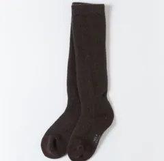 あたたかいモンゴル🇲🇳靴下のBiger 無地ヤクナチュラルウール膝下ソックス　ダークブラウン