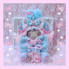 ♡ぬい服 着ぐるみ おすわり10cmサイズ 垂れ耳うさぎ 白黒