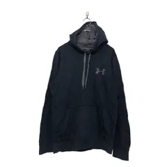 UNDER ARMOUR ロゴ スウェット パーカー S-M アンダーアーマー ブラック プルオーバー 裏起毛 古着卸 アメリカ仕入 a603-6445