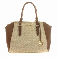 マイケルコース MICHAEL KORS サッチェル ボストン ハンドバッグ 35S9GC6S3B ロゴ 白 茶 ブラウン /☆Gのサムネイル