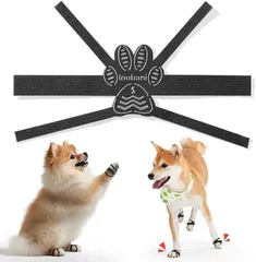 LOOBANI 犬 滑り止め 老犬 シール 足の甲に回す帯のデザイン 耐久性 粘着 肉球 保護 S 16枚入り( ブラック,  S， 16枚入り)