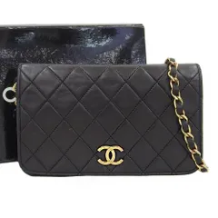 【本物保証】 箱・保付 シャネル CHANEL ミニマトラッセ19 ココマーク チェーンショルダーバッグ ラムスキン 黒 A03571 ホック式 シール無