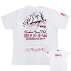 ノートンモーターサイクル 半袖Tシャツ Norton ピンクフェザー MAX 刺繍Tシャツ 252N1030 ホワイト 新品