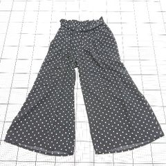◇ ⊂ EDIT SEEN　エディットシーン ドット柄 ドット柄ストレートイージーパンツ サイズU150 ブラック系 レディース E 【1508200026947】
