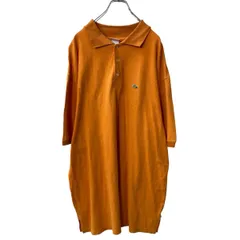LACOSTE 半袖 ロゴ ポロシャツ 2XL オレンジ ラコステ ビッグサイズ 鹿子 古着卸 アメリカ仕入 a707-5495