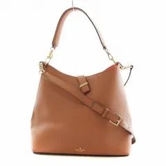 ケイトスペード KATE SPADE LEONARD STREET MINI MARIEL ハンドバッグ ショルダーバッグ 2WAY レザー 型押し 茶色 ブラウン PXRU7058 /AS ■OS