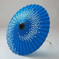 紙和傘 尺3寸 (直径約70cm) 花渦 / 青