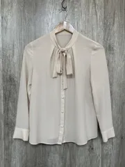 【極美品】 ANAYI アナイ タイプライターフレア袖ブラウス 白 M 38 セール】 シアーストライプフリル袖 ブラウス （シャツ