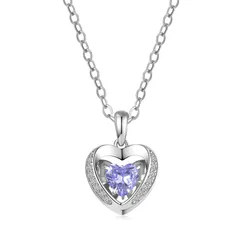 【新着商品】アクセサリー 925 シルバー 金属アレルギー対応 バレンタイン ライトアメジスト宝石 5Aジルコニア ペンダント プレゼント 「ハートビート」踊るハート レディース ハートネックレス 女性 bird] [Free