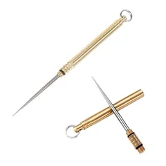 ケガキ針 精密けがき・印付け・穴あけ工具 カバー付き 千枚通しタイプ キーリング付き 携帯便利 手動工具 細工・糸ほどきにも対応 ni10000a416のサムネイル