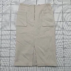 ◇ ⊇ BABYLONE バビロン シンプル系 膝丈 タイト スカート サイズ38 ベージュ系 レディース E  【1508200019956】