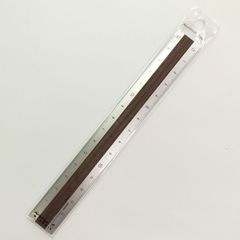 ミドリ　アルミ＆ウッド定規　15cm 42274-006　濃茶A