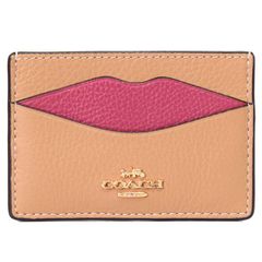 コーチ カードケース COACH ペブルレザー リップ カラーブロック ロゴ スリム カード入れ 定期入れ 名刺入れ ラテマルチ CW926
