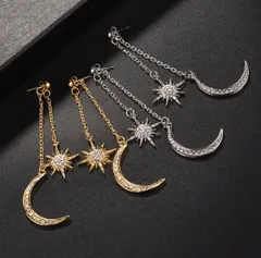 選べるカラー2色♡ ゴールド　シルバー　ピアス　月　太陽　揺れる