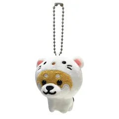 [LamPlanning] 旅するマメしば キーホルダー マスコット ボールチェーン バックチャーム かわいい ふわふわ 犬 柴犬 豆柴 癒し (おこじょバージョン) 0