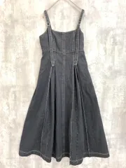 美品 Heather ヘザー デニム タック フレア キャミ ワンピース sizeF/グレー ■■ レディース