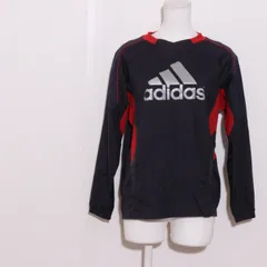 ★訳あり★ adidas アディダス トップス　ピステ　長袖　ロゴプリント　スポーツ　サッカー  ネイビー　グレー 送料無料 古着 レディース