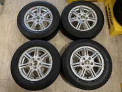 【2410028】スタッドレス Lehrmeister 15インチ 6J +45 PCD100 5H + GOODYEAR ICE NAVI 7 195/65R15 2021年 8mm 8.5mm ノア ヴォクシー エスクァイア セレナ ステップワゴン 等