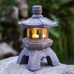 灯篭 灯籠 雪見灯篭 白御影石 置き物 石灯籠 ミニチュア オブジェ 