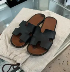 ★超美品★ エルメス イズミール サンダル 42 黒 レザー キャンバス ☆超美品☆ エルメス イズミール サンダル 42 黒 レザー キャンバス