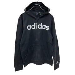 プリントロゴ スウェット パーカー S ブラック アディダス 裏起毛 ビッグサイズロゴ 古着卸 アメリカ仕入 a709-5808