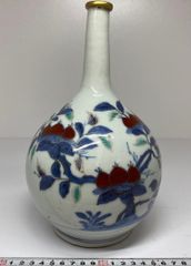 孔雀釉 松山雅英作 花瓶フラワーベース インテリア レトロ 共箱 FY11