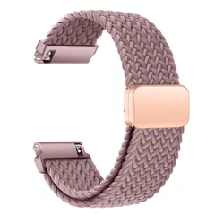 【迅速発送】AGUPERFIT クイックリリース バンド 22mm、ナイロン編み伸縮性ベルト 無段階に調整なマグネットバックル付き スマートウォッチ 交換ベルト 時計交換用バンド (22mm スモークバイオレット)