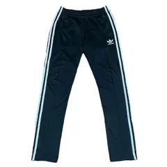 古着 adidas アディダス トラックパンツ トレフォイルロゴ 3ライン ブラック XS 85サイズ 255-150
