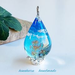 ドロップ空ネックレス(青空＊彼岸花)