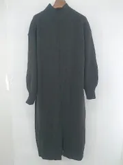 ◇ SALON adam et rope ウール混 ハイネック スリット 長袖 膝下丈 ワンピース サイズF ダークブラウン系 レディース P 1308040001605のサムネイル