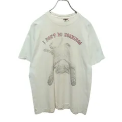 90s カナダ製 シングルステッチ 猫 お昼寝 Ｔシャツ S-1843