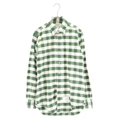 THOM BROWNE (トムブラウン) オックスフォード チェック ボタンダウンシャツ 長袖シャツ ホワイト/グリーンのサムネイル