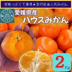 完熟で甘い！夏は冷やして食べるとgood♪愛媛のハウスみかん　2Kgのサムネイル