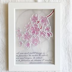 ナチュラル光の輪　桜　ハンドメイドステンドグラス風ギャラリーグラスアート