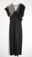 美品LAGUNAMOON ラグナムーン LADY チュール ドッキング コンビ ネゾン オールインワン パンツ 032410301501 ドレス ワンピース 黒601P★2